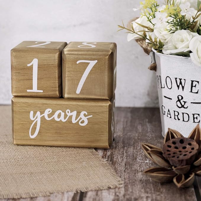 Baby Monthly Milestone Blocks for Boy or Girl, Milestones Age Photo Block Set for Baby Shower, Pregnancy Countdown, 7 Pcs