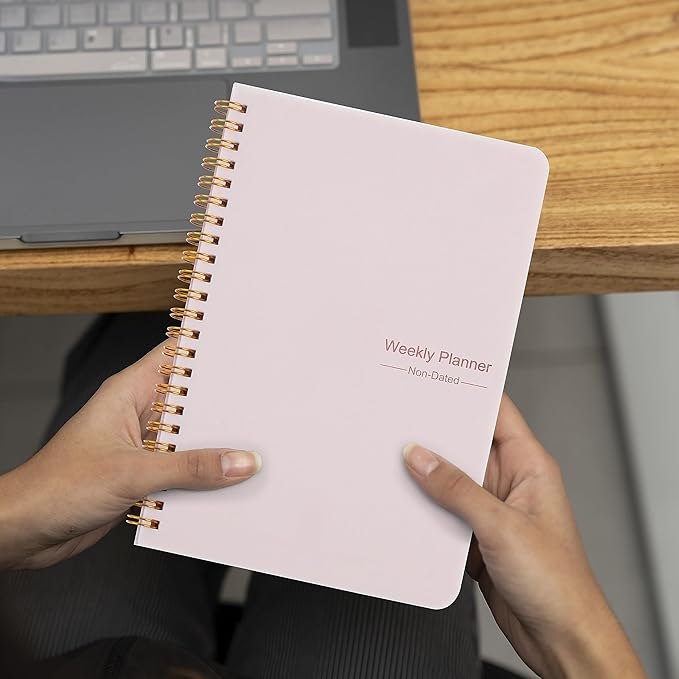 Weekly Planner Undated Planner Book with To-Do List,Weely Goals,Habit Tracker, 5.7"X 8" Inch for 52 Weeks Planning Pink for Women