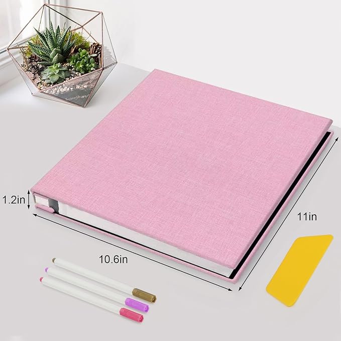 Zesthouse Photo Album Self Adhesive Pages, 60 Pages Magnetic Scrapbook Albums with Sticky Page,Photos Album Holds 8x10 & 5X7 & 4x6 & 6x8 & 3x5, Large Picture Book Ideal for Family,Wedding,Baby