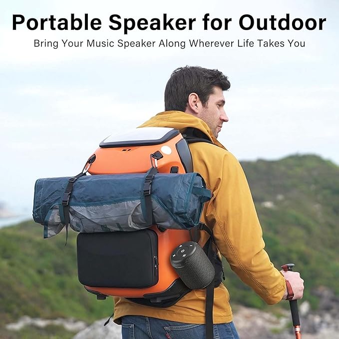 OHAYO Portable Bluetooth Speaker,IPX7 Waterproof Speakers, 15W Loud Stereo Sound, Wireless V5.3, AUX&TF-Card in, TWS, Built-in Mic, Black