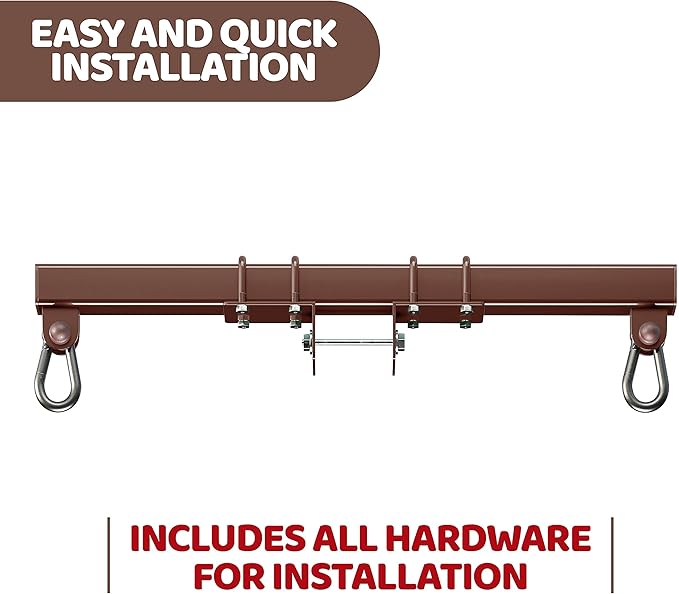 Swurfer Swingset Conversion Bracket - No Tree, No Problem, Convert Your Swingset to a Swurfset, Heavy Duty Horse Glider Bracket for Swing Set Attachment (Brown (2 Pack))