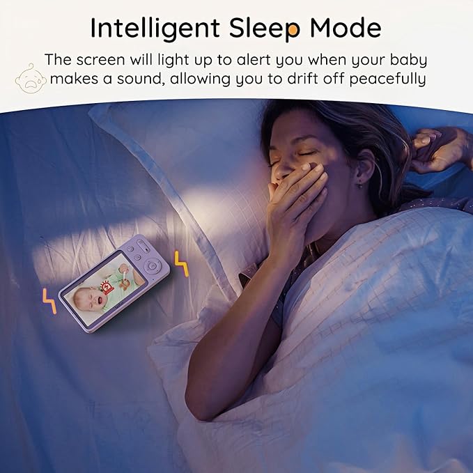 BOIFUN 2K Split-Screen 5 Inch Wi-Fi Baby Monitor with 2 360° Cameras, AI Motion & Sound & Humidity & Temp Detection, Auto Tracking Via Smartphone App and Monitor Control, Infrared Night Vision