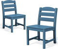 SERWALL Outdoor Armless Dining Chairs Set of 2, All-Weather HDPE Patio Chair by SERWALL