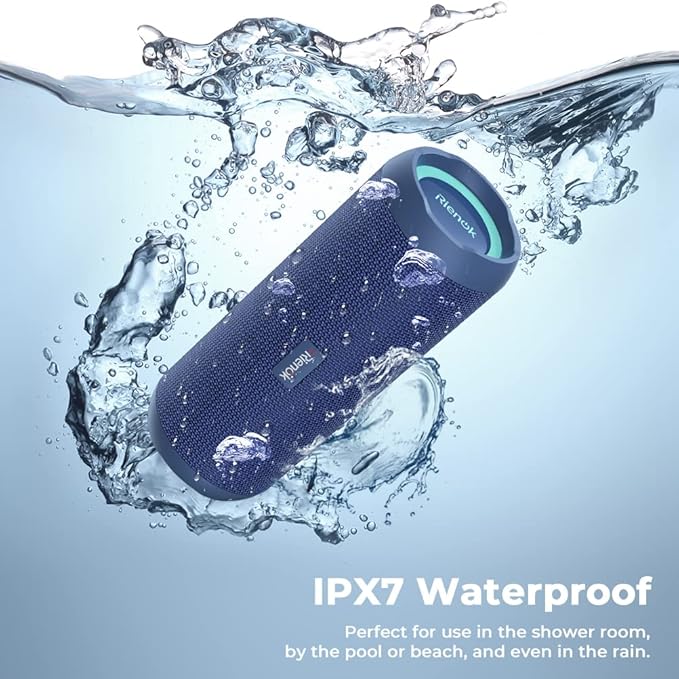 RIENOK Portable Bluetooth Speaker 30W Dual Pairing True Wireless Stereo HD Sound IPX7 Waterproof Outdoor Sport Shower Wireless Speaker Bluetooth 5.3 for Home Party