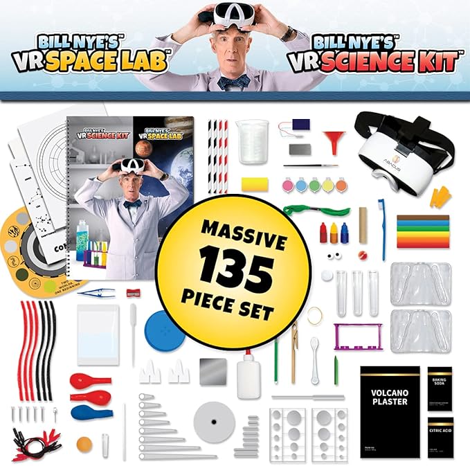 Bill Nye's VR Science Kit and VR Space Lab - Virtual Reality Kids Science Kit, Book and Interactive STEM Learning Activity Set (2 in 1 Combo Pack) - for Ages 8 and Up [Packing May Vary]