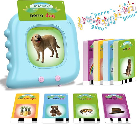 Pocket Speech Therapy Toys for 1 2 3 4 5 Years, Bilingual Spanish English 224 Sight Words Toddler Flash Cards Preschool Learning materialsToy, Montessori Autism Sensory Toys, Birthday Gifts for Boys