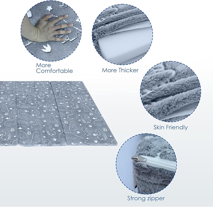 MeMoreCool Kids Floor Futon Mattress Large 6x4 FT, Thicken Foam Tatami Sleeping Pad for Playroom, Foldable Crawling Mat for Children’s Play Area