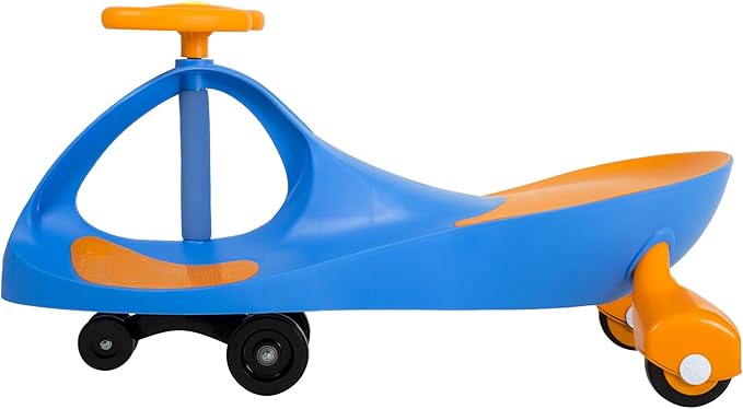 Wiggle Car Ride on Toy - Easy-to-Use Kid Car for Ages 3 Years and Up with No Batteries, Gears, or Pedals by Lil Rider (Blue/Orange), Large,Yellow / Black