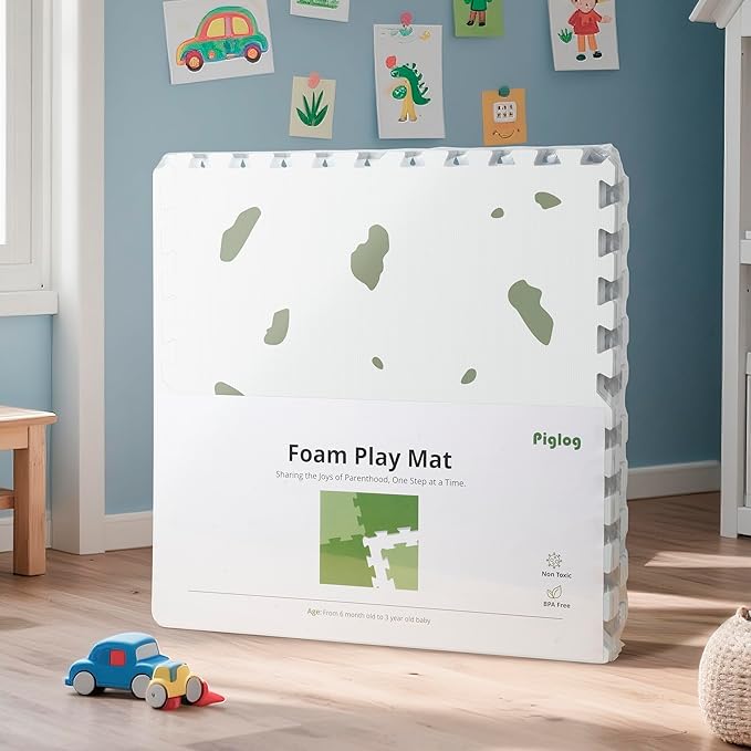 Baby Foam Play Mat-72”x 48” Baby Playmat,6-Piece Interlocking Foam Floor Tiles,Puzzle Mat for Infants and Toddlers,Waterproof Crawling Mat,Non Toxic Play Mat for Baby Tummy Time Mat(Spot)