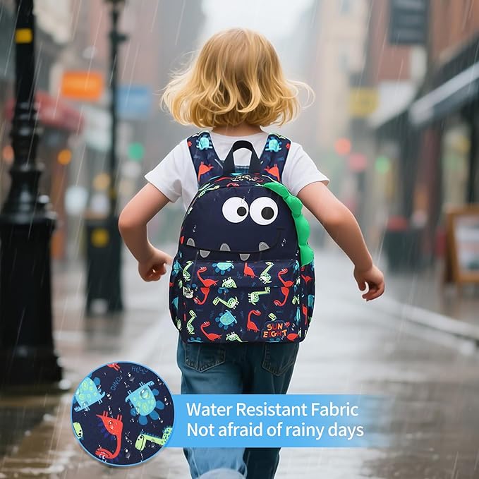 Toddler Backpack Waterproof 3D Little Dinosaur Design-Cute Animal Cartoon Unisex Mini for School Travel Daycare-Lightweight Kids Backpack for Boys & Girls Ages 1-5 Years