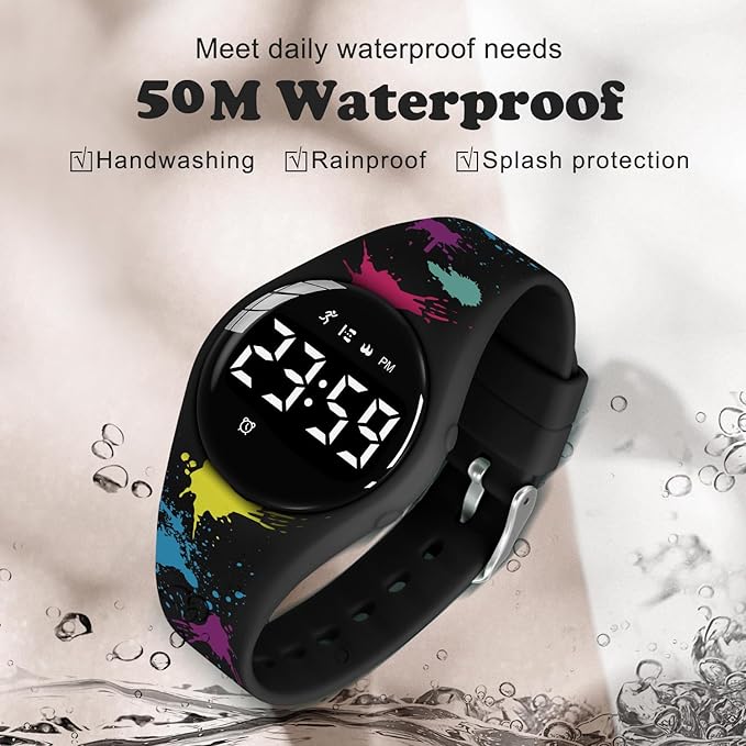 Kids Watches for Girls Boys Digital Sport Watch with Step Counter Pedometer Vibration Alarm Clock, No App Waterproof Fitness Tracker Kids Watch Boys Girls Teens Students Ages 5-16