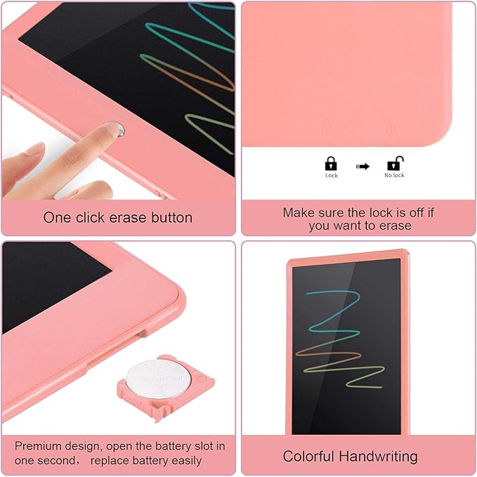 LCD Writing Tablet for Kids Doodle Board with Bag, Electronic Digital Colorful Screen Drawing Tablet, Etch a LEYAOYAO 10-Inch Drawing Pad Sketch Pads, Toy - Gift for 3-6 Years Old Girls Boys