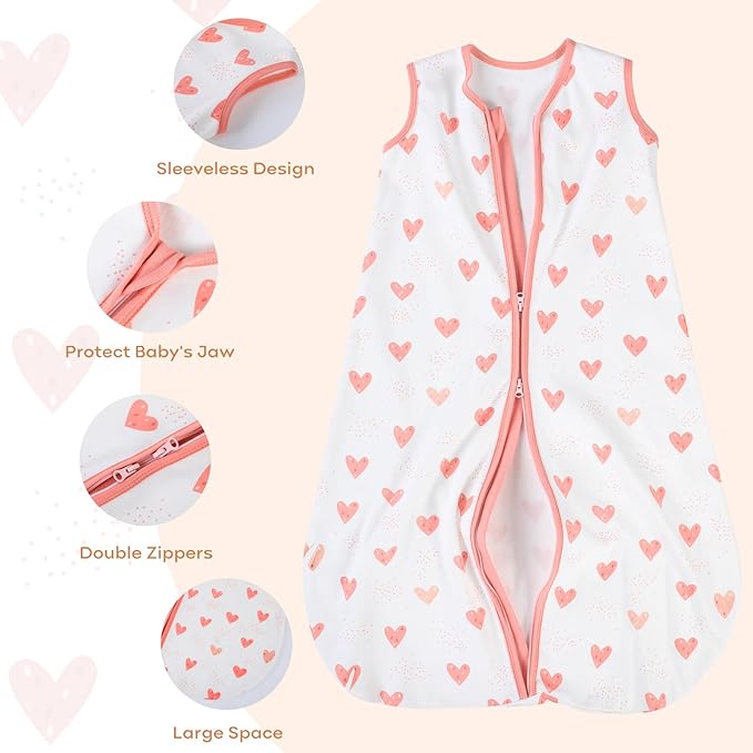 Yoofoss Baby Sleep Sack 18-24 Months Baby Wearable Blanket 100% Organic Cotton 2-Way Zipper TOG 0.5 Toddler Sleeping Sack, Lightweight Sleep Sacks for Babies