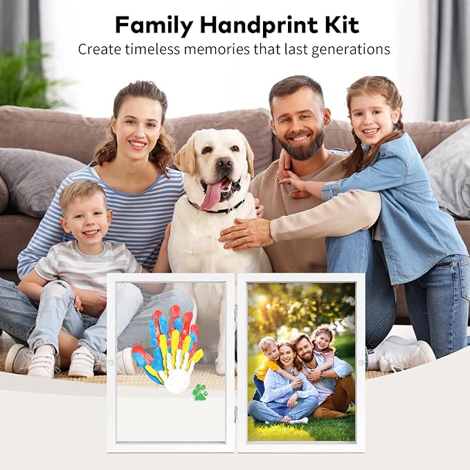 Family Handprint Kit, DIY Craft Keepsake, Hand Print Photo Frame, Family Gifts for New Mom, New Baby, New Parents, Grandparents, Mother's Day, Father's Day, Adoption Day, Anniversary