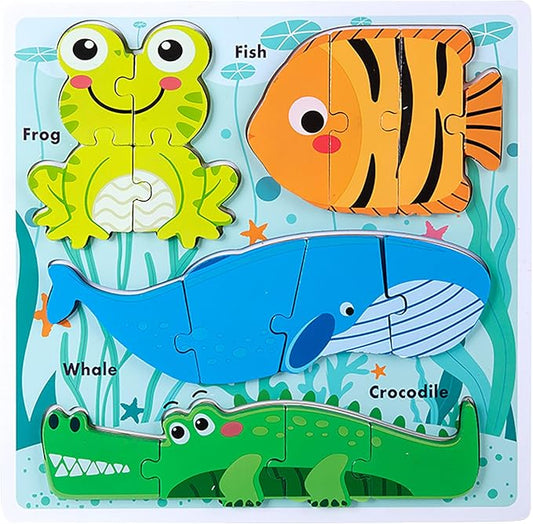 Wooden Toddler Puzzles Ages 1-3,Montessori Jigsaw Puzzle for Toddlers 1-3,Learning Toys for Kids 2-4 Years Old, Educational Gifts for Boys Girls 2-3