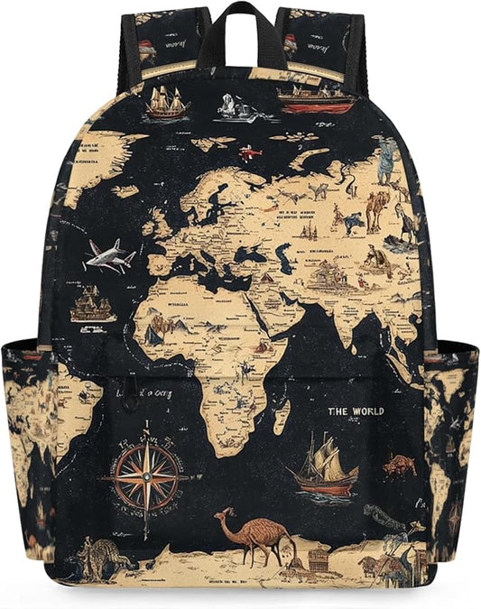 Toddler Backpack for Boys Kids, Cute Preschool Kindergarten School Bags for Girls Bookbag Daycare Travel Daypack, 15 Inch(World Map)