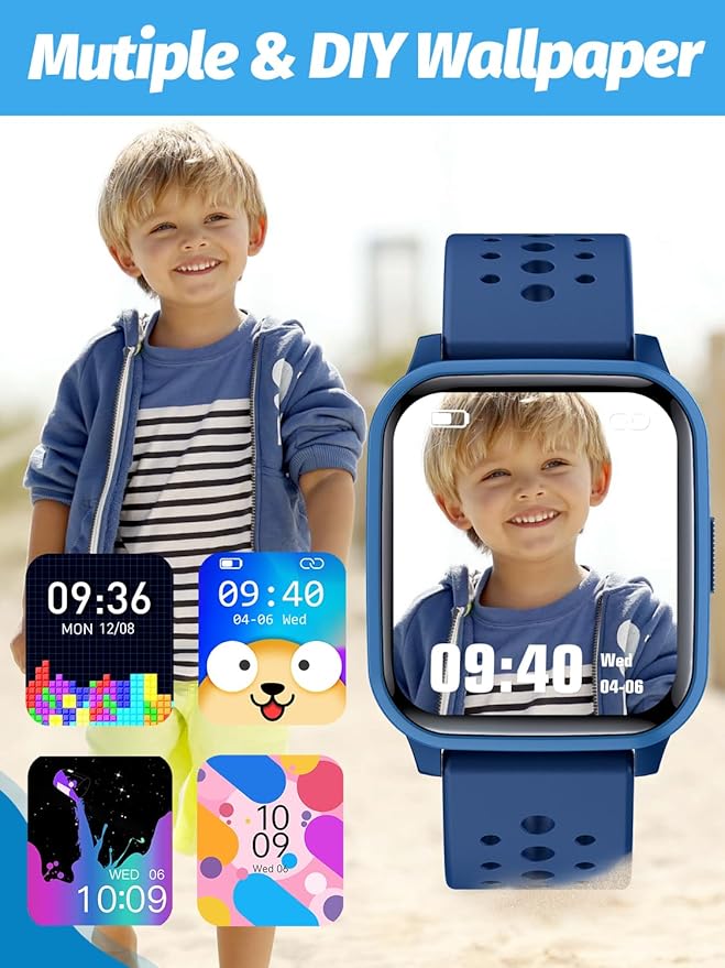 Kids Smart Watch, Smart Watch for Kids 4-16 Years Old with Sleep Mode, 19 Sports Mode, Pedometer, Birthday Gift for Boys Girls, Blue