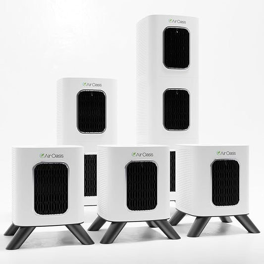 Air Oasis iAdapt 2.0 H13 HEPA Filter Air Purifier | Whole Home Healthy Air Bundle | 5 Air Purifiers, 3x Small, 1x Medium & 1x Large Air Purifier