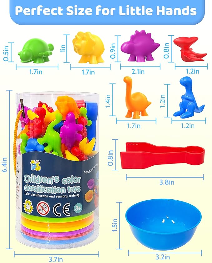 Counting Dinosaurs Montessori Toys for 3 4 5 Years Old Boys Girls, Preschool Learning Activities Kindergarten Educational Sensory Toys Gifts for Kids Toddlers Ages 3-5, 4-8