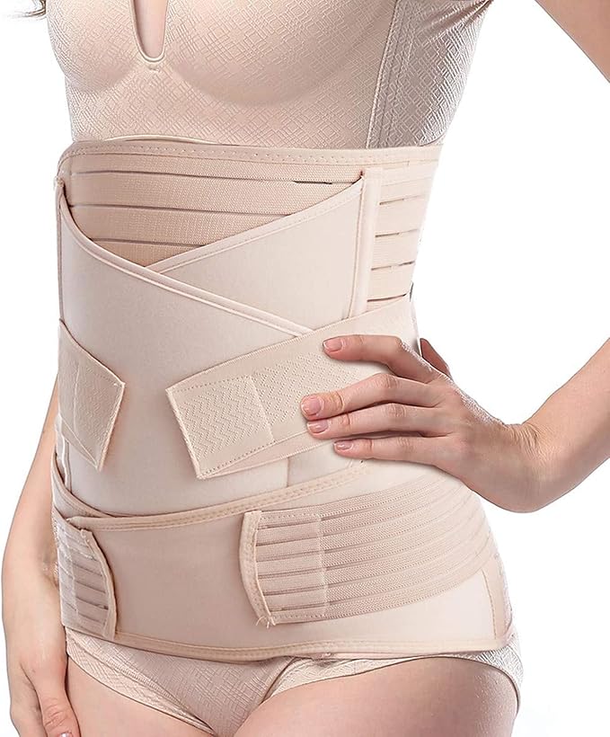 TiRain 3 in 1 Postpartum Belly Support Recovery Belly/Waist/Pelvis Belt C Section Postpartum Belly Wrap Band Corset waist trainer