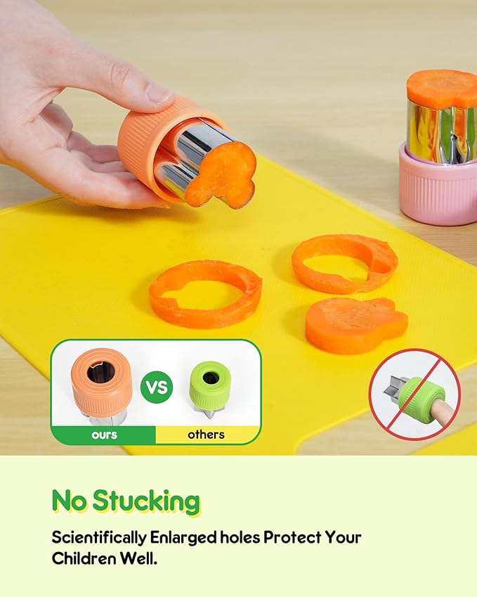 Kids Kitchen Knife Set, 11 Pcs Montessori Kitchen Tools for Toddlers' Real Cooking, Include Kid Knives, Crinkle Cutter, Sandwich Cutters, Peeler, Cutting Board for Birthday