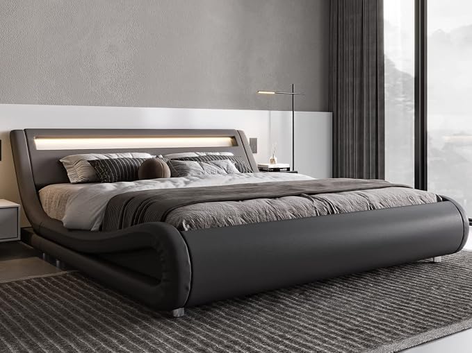 Allewie Full Size LED Platform Bed Frame - Image 3