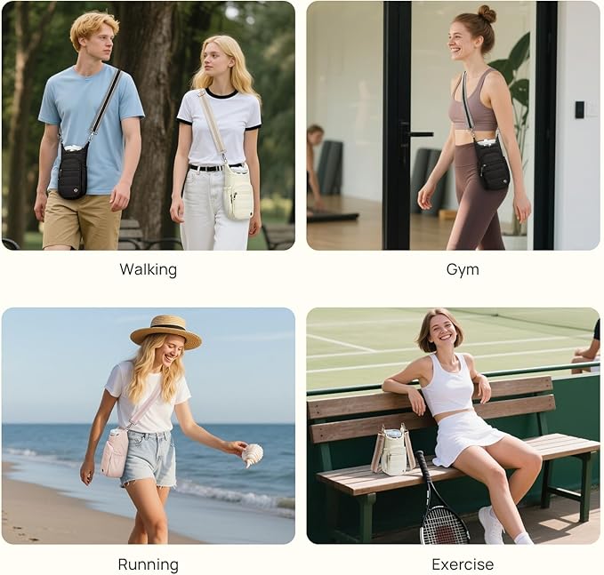 Telena Water Bottle Holder with Strap RFID Crossbody Bags for Women for Walking, Hiking, Cycling