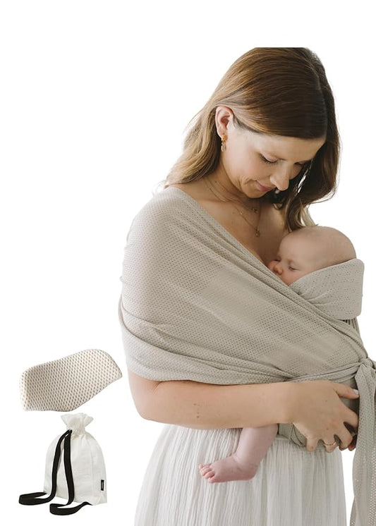 Konny New and Improved Baby Carrier Flex SoftBreeze Premium Material - Adjustable, Easy to Wear and Wrap Baby Sling, Perfect for Newborn Babies Essentials up to 44 lbs,(M-4XL)-Dusty Pink