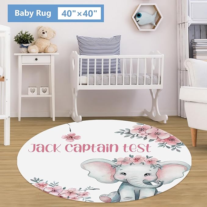 Personalized Nursery Bedding Set, 5 Pcs Custom Crib Sets, Soft Baby Girl Set with Name, Double Layer Elephant Infant Bedding Set Customized Gifts for Toddlers