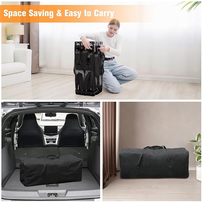 Foldable Baby Playpen with Gate, Extra Large Collapsible Play Yard for Babies & Toddlers, Portable Travel Play Pen with Fence, Safe Activity Center for Indoor & Outdoor Use (59"×71" Black)