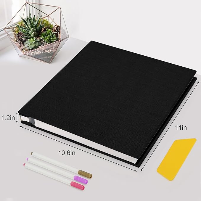 Zesthouse Photo Album Self Adhesive Pages, 60 Pages Magnetic Scrapbook Albums with Sticky Page, Photos Album Holds 8x10 & 5X7 & 4x6 & 6x8 & 3x5, Large Picture Book Ideal Gift for Family Wedding Baby