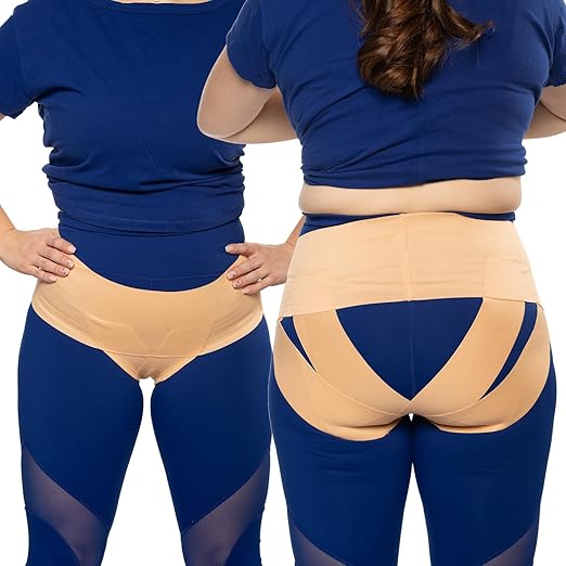 Patented Women’s Pelvic Floor Orthotic Support Belt ― Uterus Pain Relief Girdle for Dropped Bladder, Vulvar Varicosities, Postpartum Recovery, SPD | High Waist - Beach Sand (XL)