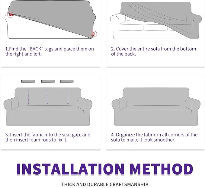 ZNSAYOTX Stretch Oversized Couch Cover Universal Sofa Covers - Image 8