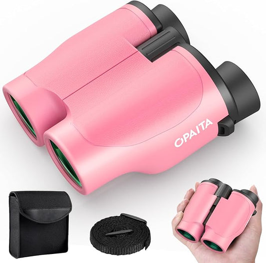 Compact Binoculars for Adults High Powered - OPAITA 20x32 Small Binoculars for Adults Kids with Low Light Vision for Hunting Cruise Ship Travel Concert Hiking Pink
