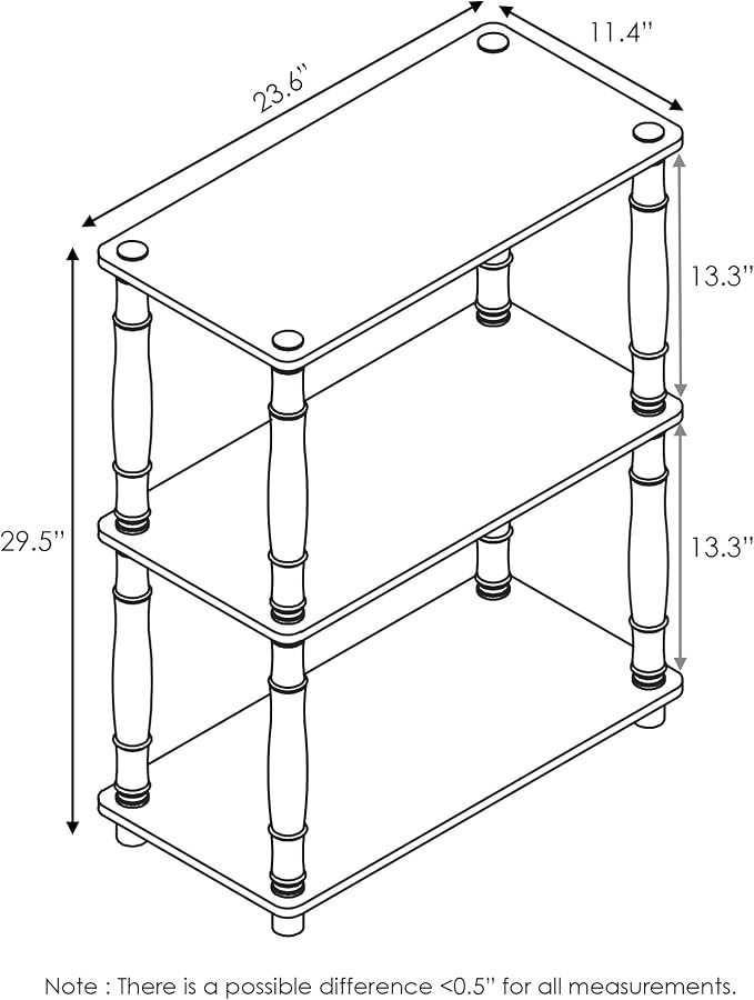 Furinno Turn-N-Tube 3-Tier Compact Multipurpose Shelf Display Rack - Image 2