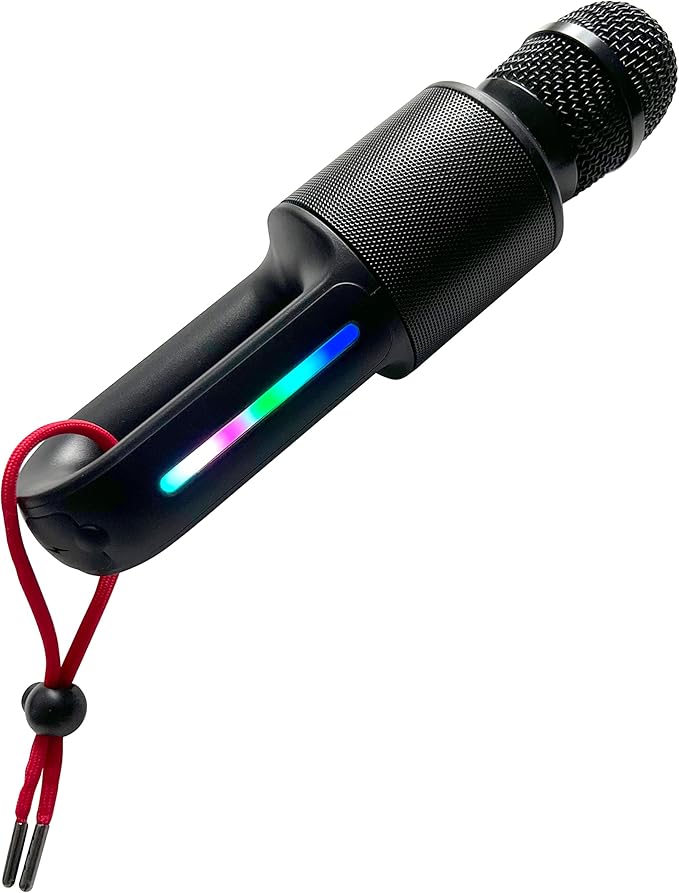 Move Mic by Singing Machine – Bluetooth Karaoke Microphone & Speaker with LED Lights, 22 Voice FX & Rechargeable Battery – Portable Mic for Dorm Parties, Family Fun, Kids, and Teens