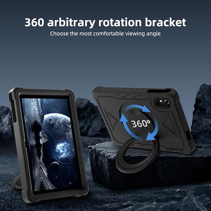 Tablet 10 Inch Android 14 Tablet, 16GB RAM 128GB ROM, 1TB Expansion, Octa-core, Large Capacity Battery, 5MP + 8MP Dual Camera, 5G/2.4G WiFi, Bluetooth 5.0, GPS, Drop-Proof Case - Black (Black)