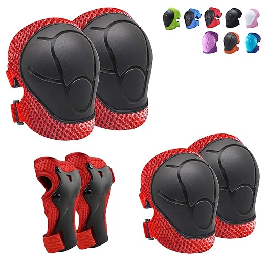 Knee Pads for Kids Kneepads and Elbow Pads Toddler Protective Gear Set Kids Elbow Pads and Knee Pads for Girls Boys with Wrist Guards 3 in 1 for Skating Cycling Bike Rollerblading Scooter