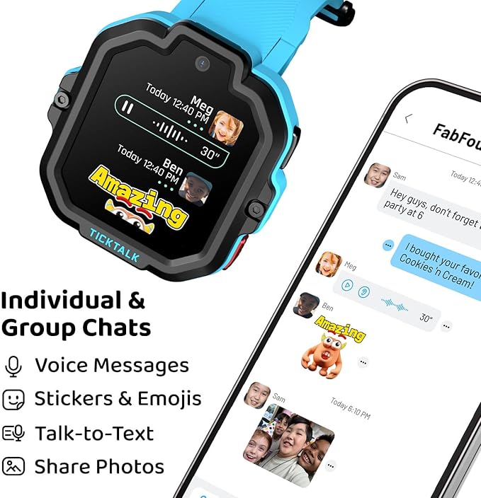TickTalk 5 - Kids Smart Watch with GPS Tracker, Video Calling, SOS, & Parental Controls | Smartwatch with Free Music, Texting, Kid Phone Call and Text, Boys & Girls - 4G Smart Watch for Kids 3-12