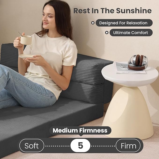 JUIKURY Folding Sofa Bed, Convertible Sleeper Chair - Image 4