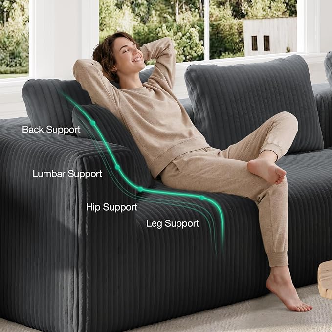 Novilla 141" Modular Sectional Sofa, Modern Cloud Sectional Couch - Image 9