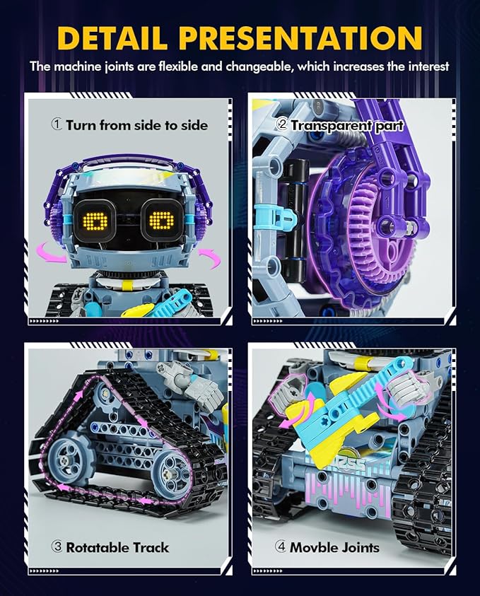 3 in 1 STEM Robotics Toy Building Blocks Set, Programmable APP Remote Control Robot/Car Robot Coding Kit, STEM Project Education Birthday Gift for Boys and Girls Ages 8-12 (433 Pieces)