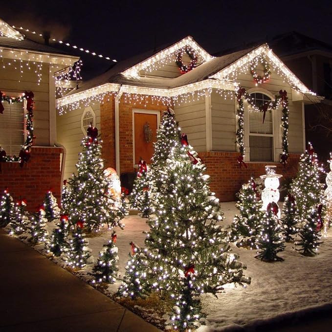 Brizled 4 Pack LED Christmas Lights, 33ft 100 LED Christmas String Lights, 120V UL Certified Connectable Xmas Tree Light Mini White Xmas Light for Home Tree Patio Indoor Outdoor Decoration, Cool White