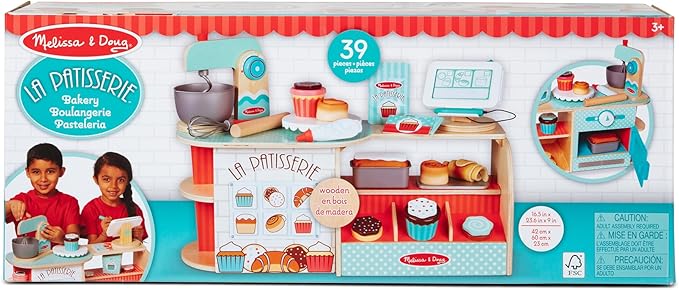 Melissa & Doug Wooden La Patisserie Bakery (39 Pieces) - FSC Certified