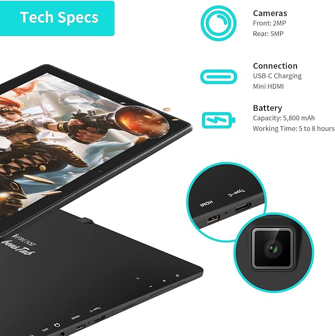 RubensTab T11 Pro Drawing Tablet No Computer Needed,10.1 inch FHD Display,Octa-Core CPU,Pre-Installed Drawing Apps & Tutorials,More Bonus Items for Beginners, Artists, Students