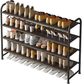 INGIORDAR Shoe Rack 4 Tier Long Storage Organizer Wide Metal Shoe Shelf by INGIORDAR