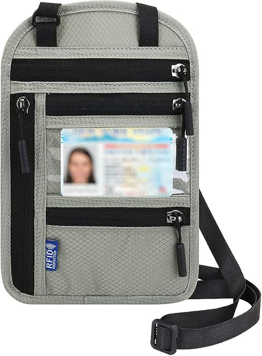 Neck Wallet Lightweight RFID Blocking Waterproof Travel Pouch for Women Men