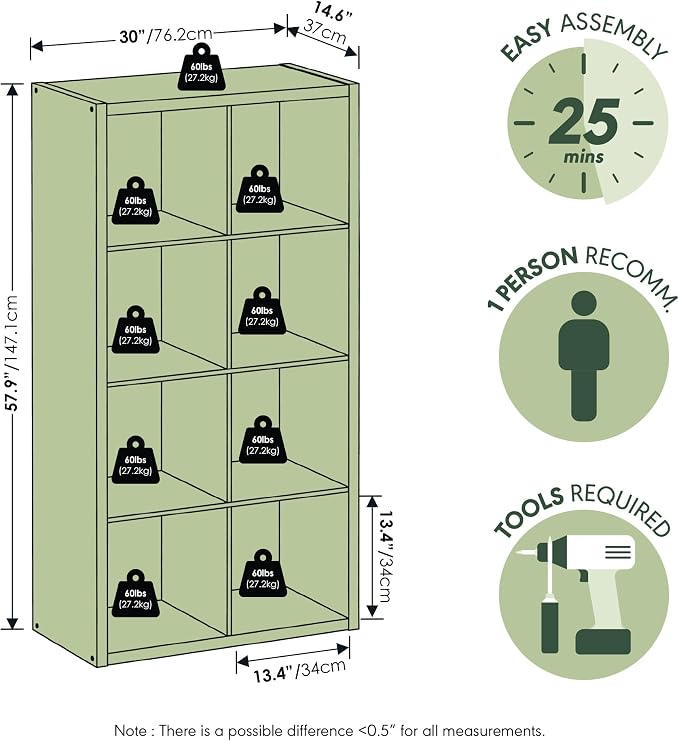 Furinno Cubicle Open Back Decorative Cube Storage Organizer - Image 3