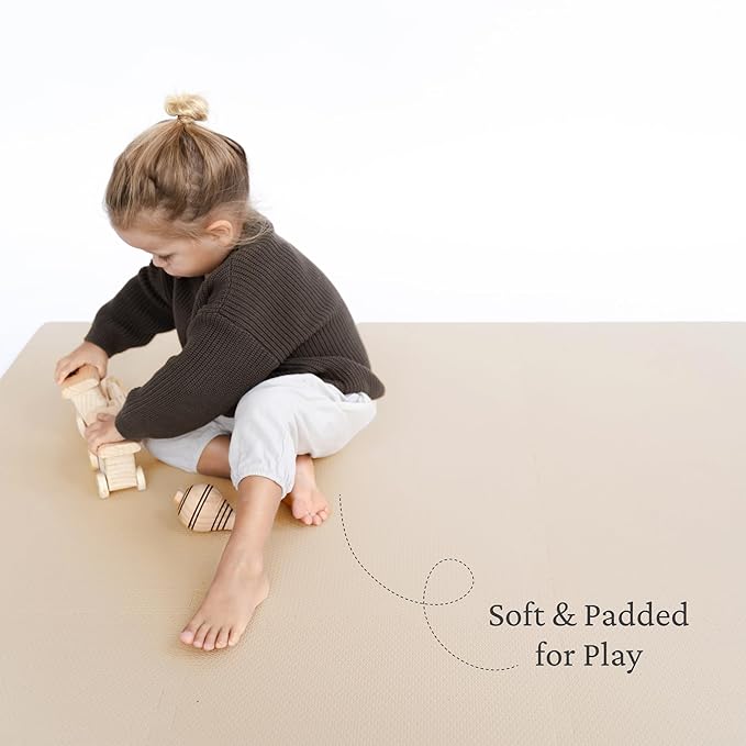 Toddlekind Solid Color Foam Play Mat 4x4 Baby Playmat. Stylish, Non-Toxic, Odorless, Plain Design Puzzle Play Mat 0m+ Clay(Beige)