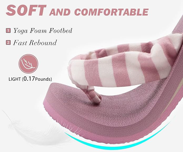 KuaiLu Flip Flops for Women with Arch Support Yoga Mat Comfortable Summer Beach Walking Thong Cushion Sandals Slip On Indoor Outdoor